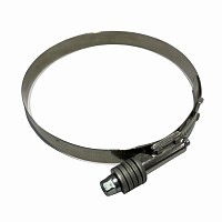Хомут патрубка выхлопных газов к интеркулеру 4" D=121-143мм нержавейка International Daf MAN Dinex | ТопДизель