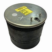 Пневмоподушка со стаканом 2 шпильки M10 смещение 84 1 отверстие-штуцер M16 поршень стальной Volvo FH/FM/FL Turtech | ТопДизель