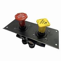 Кран стояночного тормоза красный+желтый International/Freightliner Bendix | ТопДизель